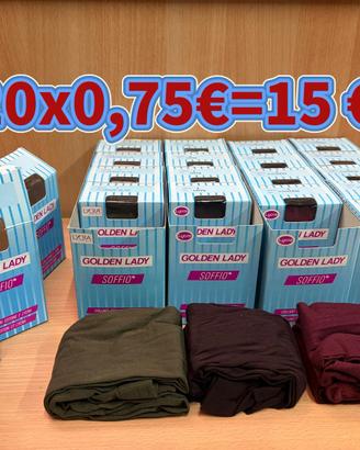 maxi lotto 20 paia collant golden lady soffio