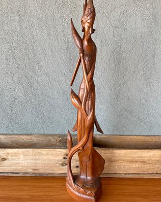 Scultura Balinese vintage Legno Intagliato a mano