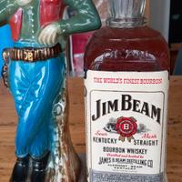 Jim beam  statuetta in ceramica piu bottiglia sigi