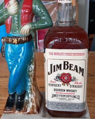 Jim beam  statuetta in ceramica piu bottiglia sigi