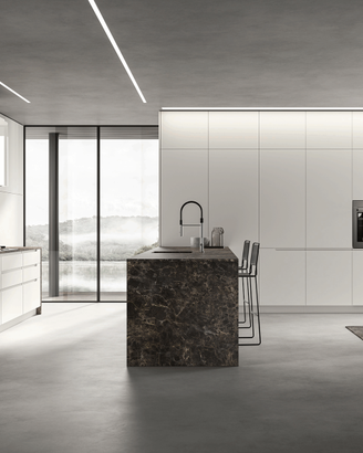 Cucina Moderna con maniglia gola| Rif. L. 3300 mm