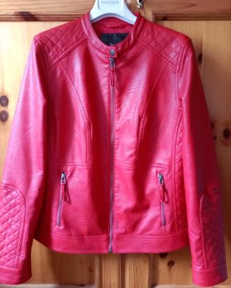 Giacca donna in similpelle rossa 