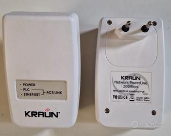 Kraun Powerline Kit 2 Mini Adattatori 200Mbps