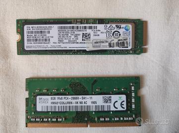 SSD 256GB NVME+ 8GB RAM DDR4 2666 SODIMM