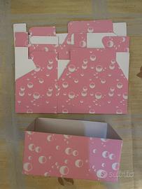 Scatoline rosa decorative per neonata