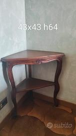 Tavolino consolle angolare in legno