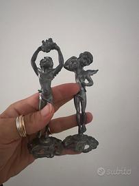 Statuette angeli cherubini peltro