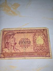 banconota da 100 Lire della Repubblica Italiana