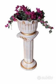 Portavaso decorativo con colonna + pianta artifici