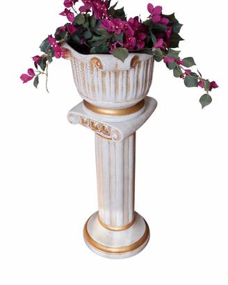 Portavaso decorativo con colonna + pianta artifici