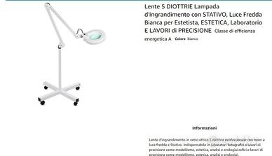 LAMPADA PIANTANA CON LENTE A 5 DIOTTRIE