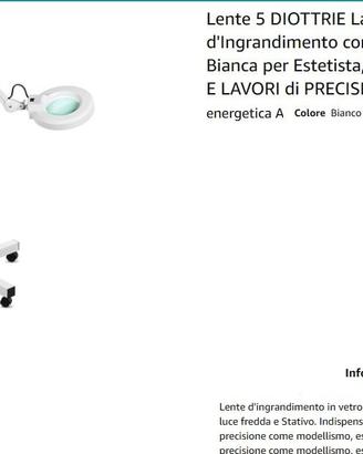 LAMPADA PIANTANA CON LENTE A 5 DIOTTRIE
