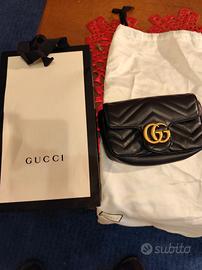 Borsa Donna GG Marmont Mini in pelle nera 