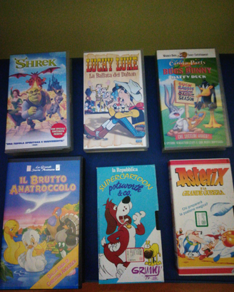7 VHS cartoni animati