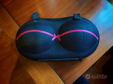 Beauty case da viaggio a pois rosa e fiocco