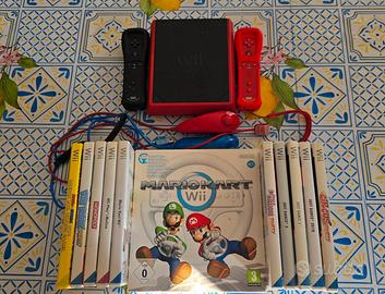 Nintendo Wii Nero/Rosso + 10 Giochi