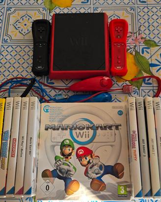 Nintendo Wii Nero/Rosso + 10 Giochi