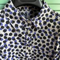 Camicia BENETTON bianca e blu/nero taglia XS