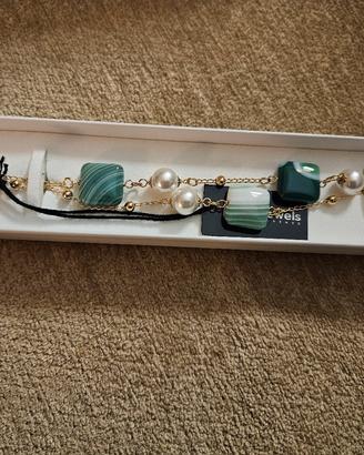 bracciale bigiotteria vetro e perle