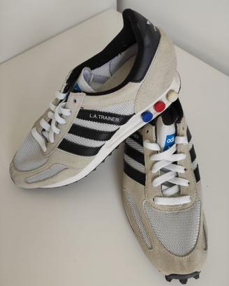 ADIDAS L.A. TRAINER Originali Pelle Tessuto BeigeN