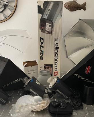Flash da studio Elinchrom Dlite 4 tre torcie