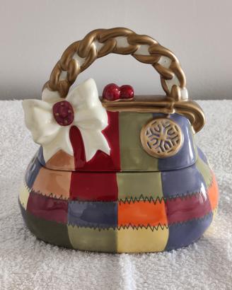Scatola in ceramica a forma di borsetta Livellara 