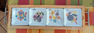 4 graziosi contenitori in ceramica per alimenti 