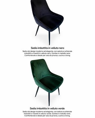 Elegsnti sedie in velluto come nuove