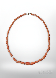 Collana Vintage Corallo Rosa Salmone 62,5 cm