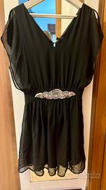 Vestito nero strass in vita BENETTON