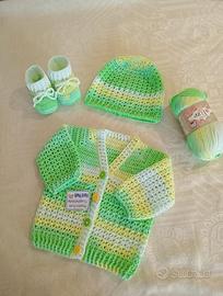 Cardigan cotone realizzato a mano