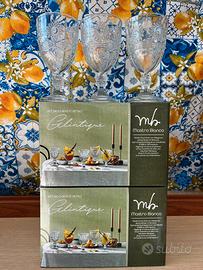 6 CALICI VETRO TRASPARENTE MARCA MASTRO BIANCO 