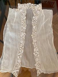 Antico colletto e sparato camicia in seta