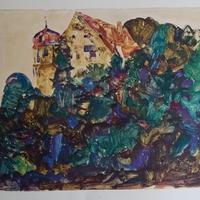 Egon Schiele -Schlob Bregenz(1912)-Collotipia 