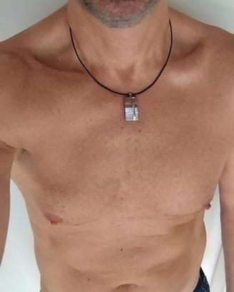 Collana uomo Lotus acciaio/gomma
