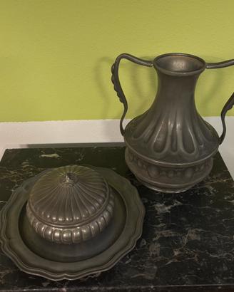 Set arredamento in peltro vintage