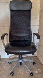 Sedia ufficio nera tre posizioni usata, ergonomica