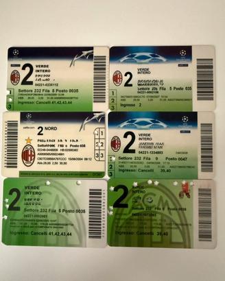 Abbonamenti,biglietti partite Milan anni 2000