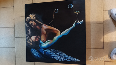 Quadro 80cmX80cm dipinto a mano blu