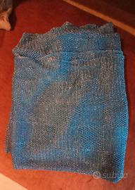 Sciarpona/scialle blu con strass