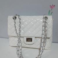 Borsa a spalla trapuntata bianca