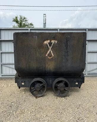 VAGONE DA MINIERA INDUSTRIALE CARRELLO VINTAGE