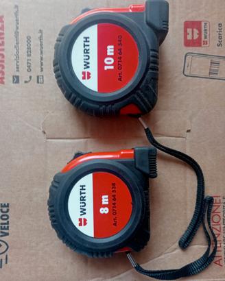 Rulline flessometro Wurth due pezzi 8M e 10M