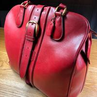 Borsone in pelle rossa made in England anni 60