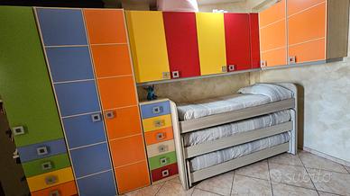 cameretta 3 letti scorrevoli  completa