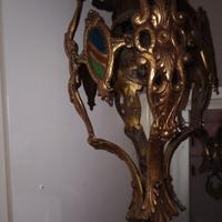 Lampadario in ottone  anni 30 old fation 