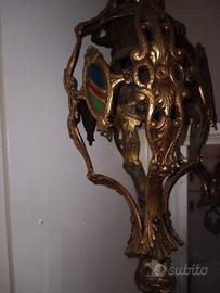 Lampadario in ottone  anni 30 old fation 