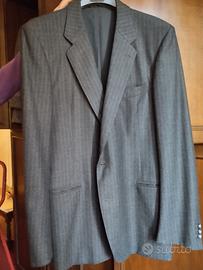 giacca gessata grigia uomo