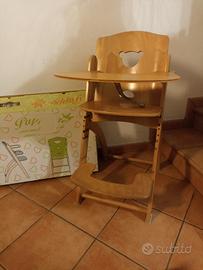 Seggiolone Pali Pappy-Re in legno 