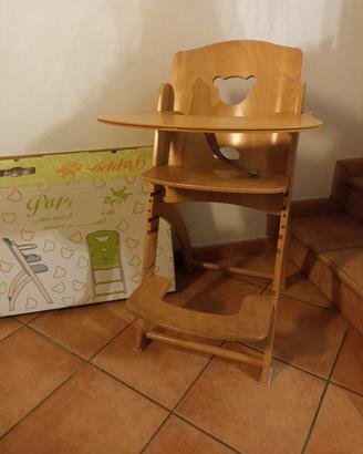 Seggiolone Pali Pappy-Re in legno 